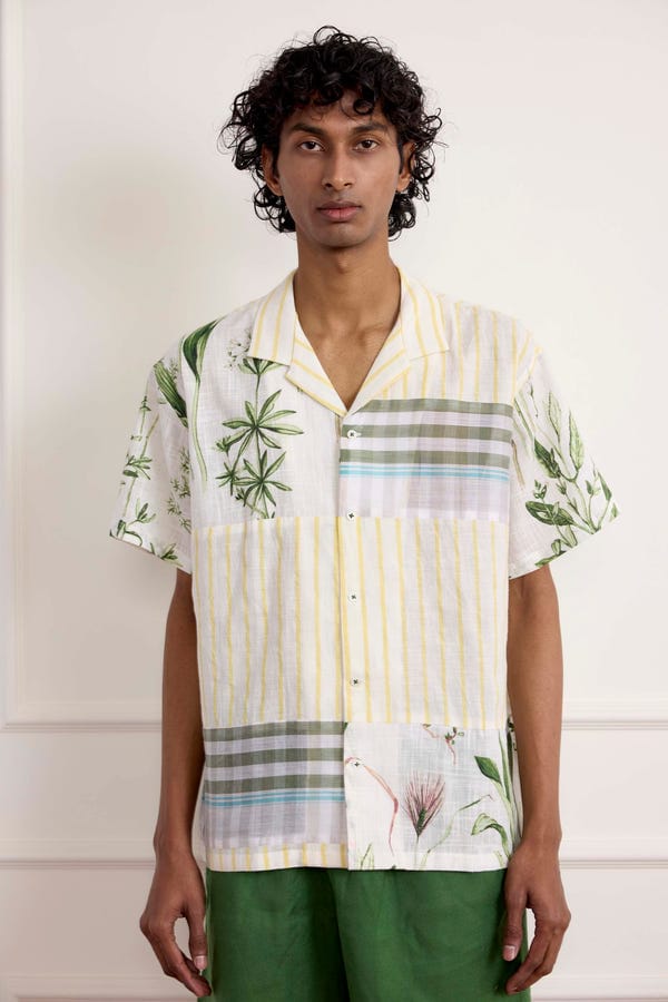 Harago — Patchwork Cotton Shirt
