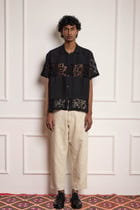 Lace Patchwork Shirt - Black view 1