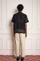Lace Patchwork Shirt - Black view 2