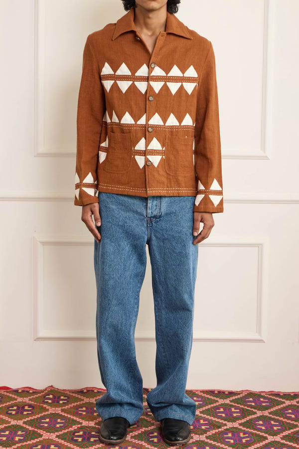 Harago — Brown Applique Jacket