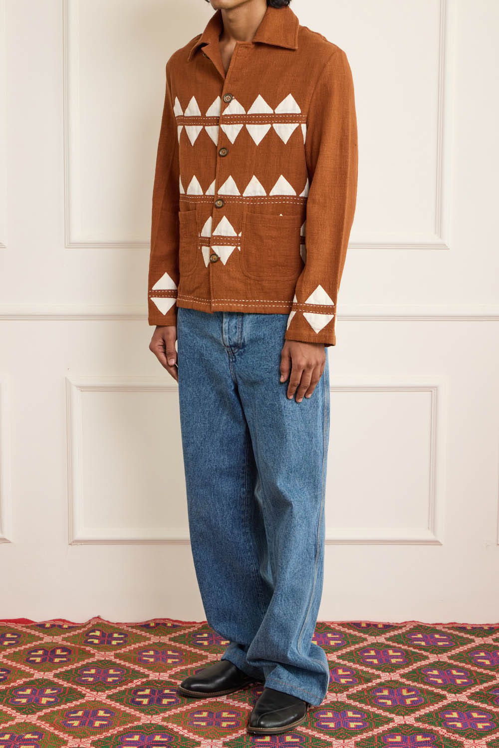 Brown Applique Jacket - image 3