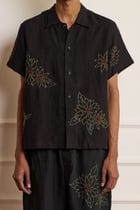 Black Kantha Embroidered Shirt view 3