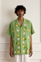 Crochet Floral Checkered Cotton Shirt view 3