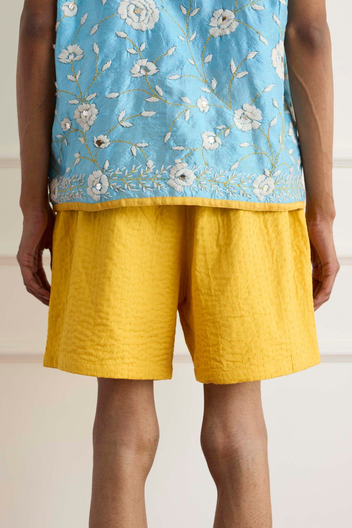 Yellow Kantha Shorts - image 2