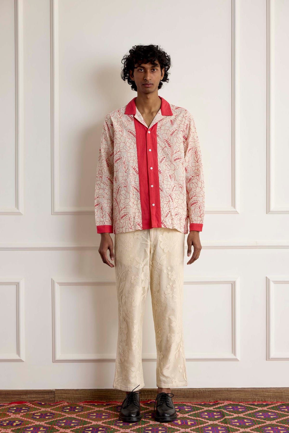 Red Embroidered Shirt - image 1