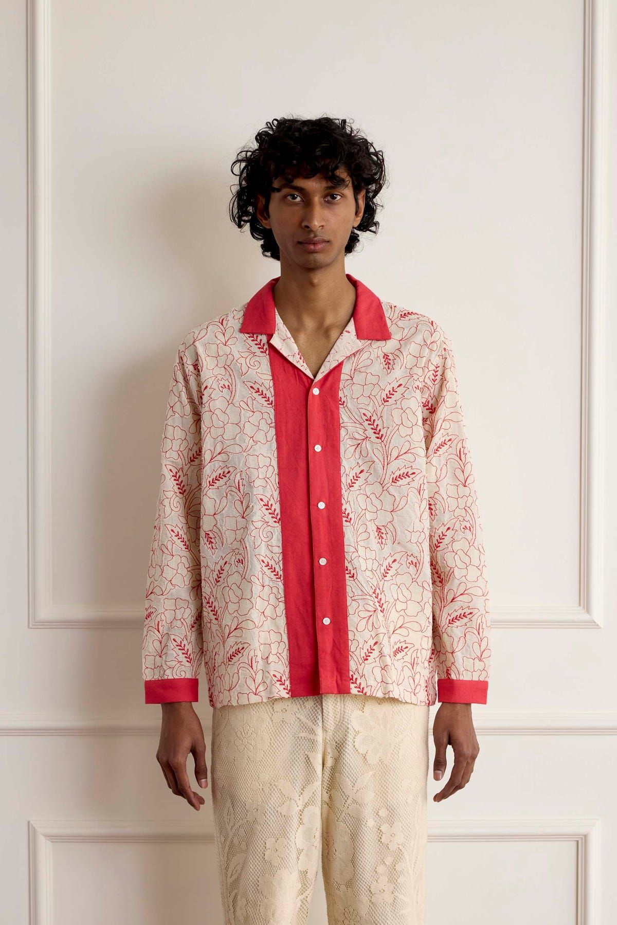 Red Embroidered Shirt - image 3
