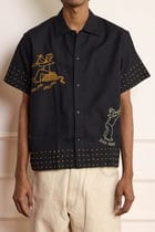 Black Sailing Embroidered Shirt view 3