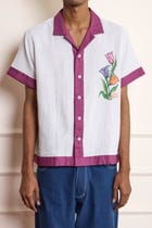 Floral Cross Stitch Embroidered Shirt view 3