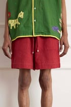 Red Cotton Shorts view 1