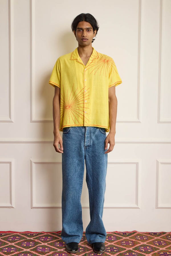 Harago — Sun Kantha Embroidered Shirt