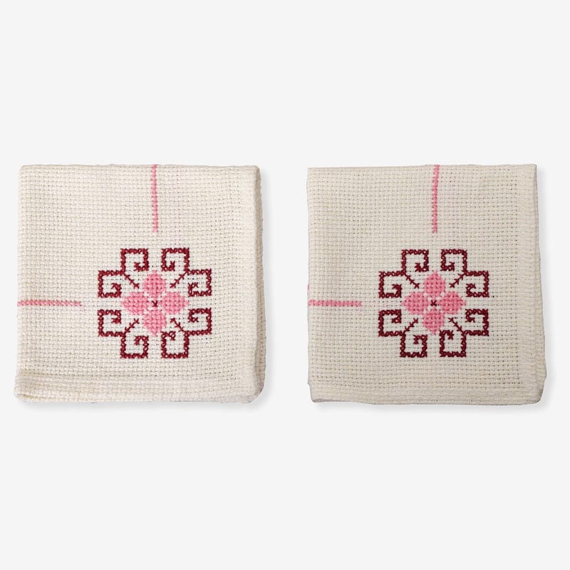 Cross Stitch Embroidered Table Napkin
