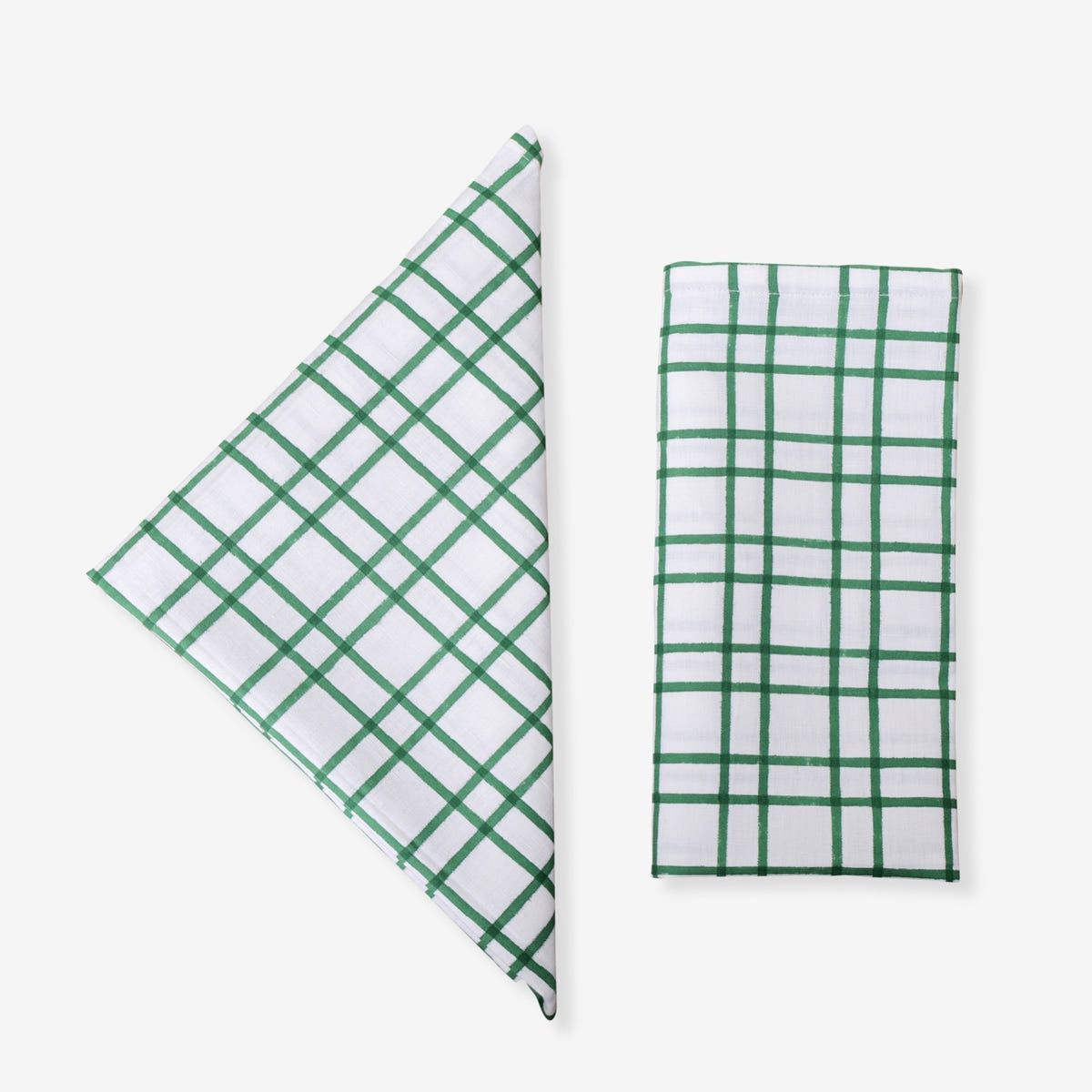 Block Printed Napkin - Green - image 1