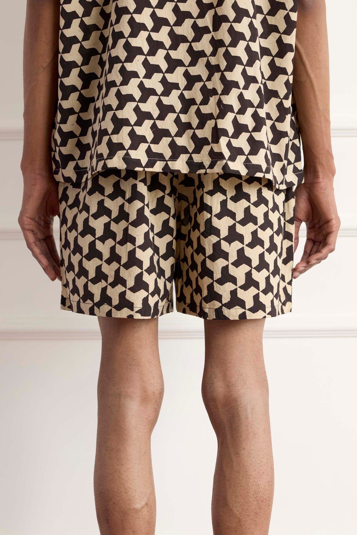 Geometric Block Print Shorts - image 2