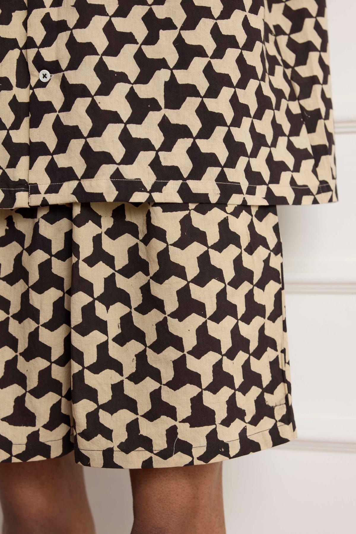 Geometric Block Print Shorts - image 3
