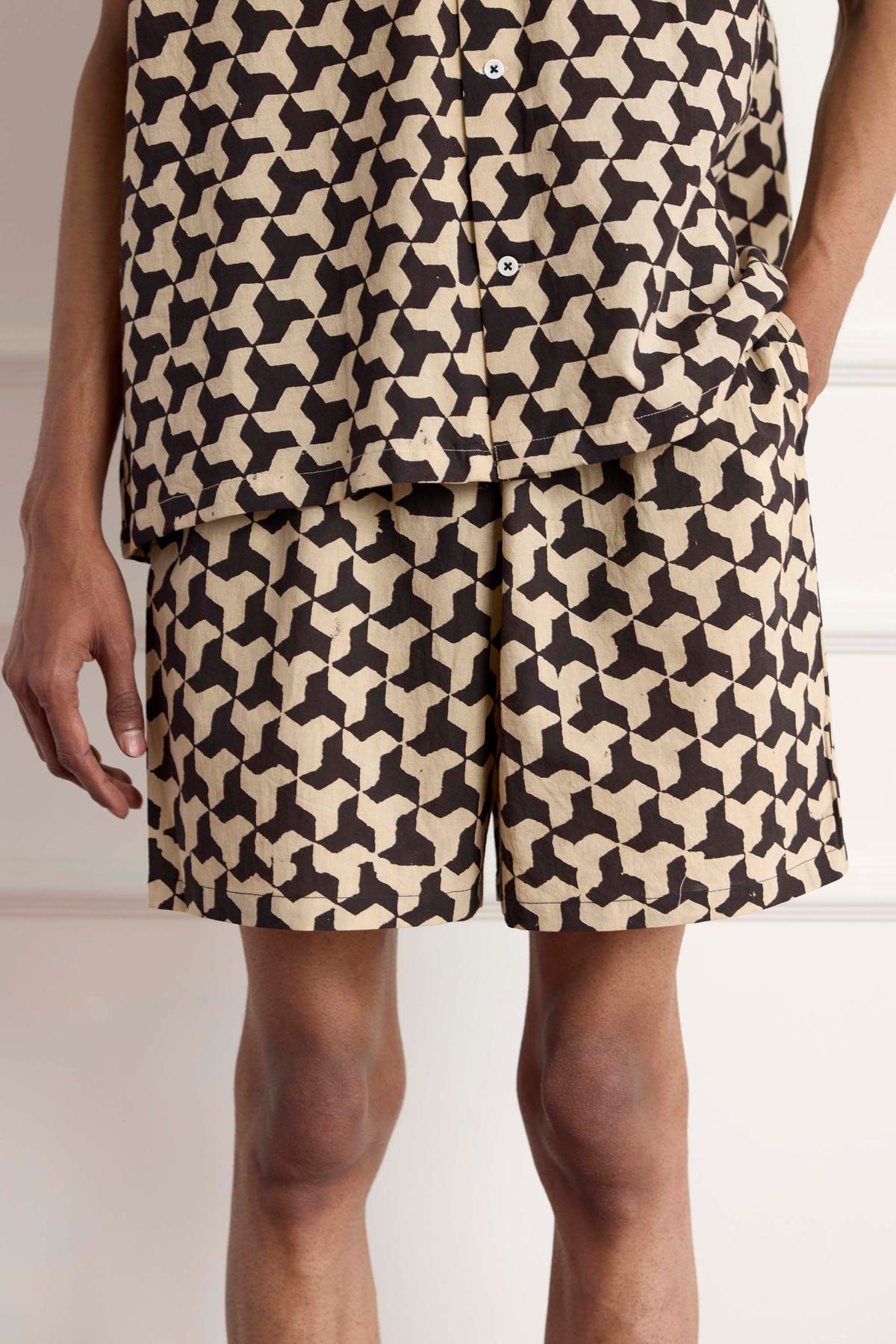 Geometric Block Print Shorts - image 4
