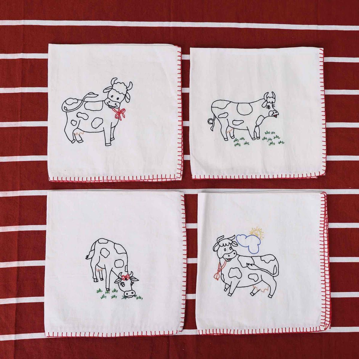 Cow Embroidered Table Napkin - image 1