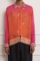 Ombre Silk Embroidered Shirt view 4