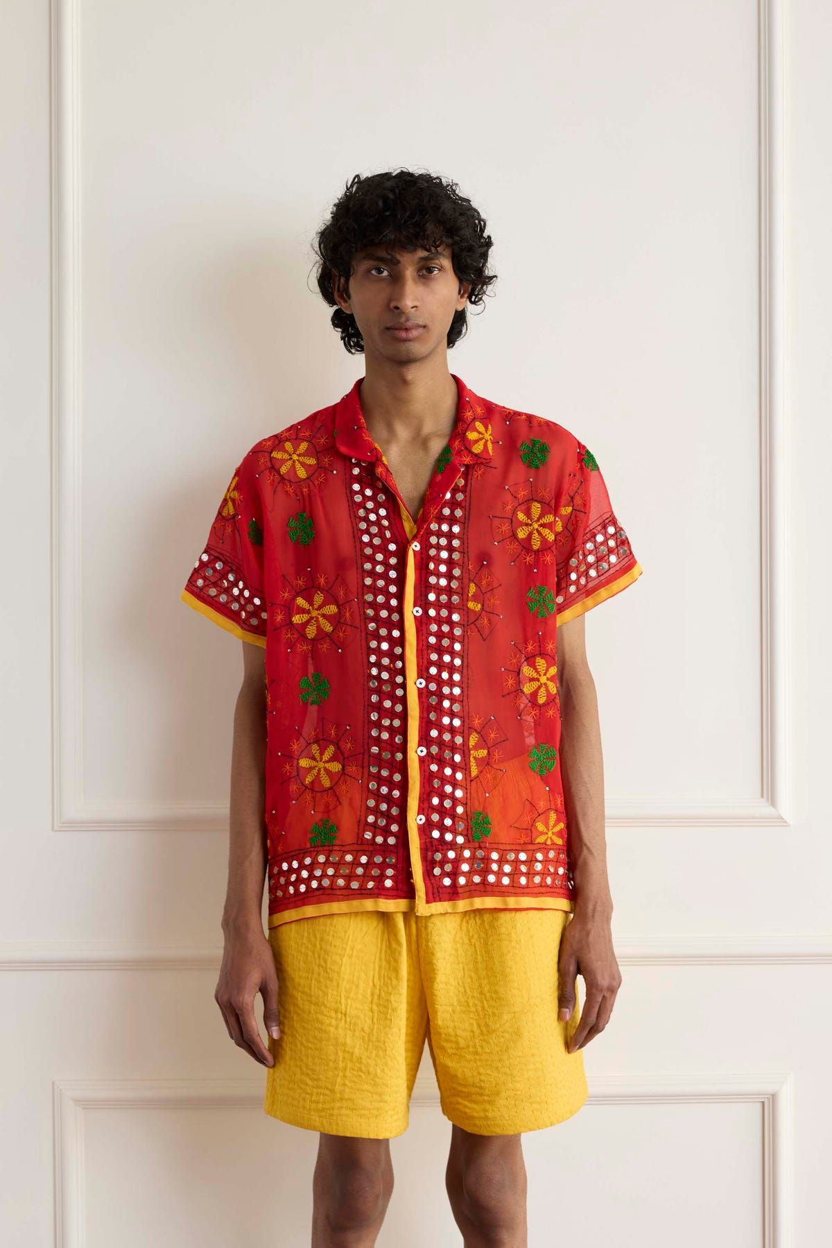 Embroidered Scarf Shirt - image 3