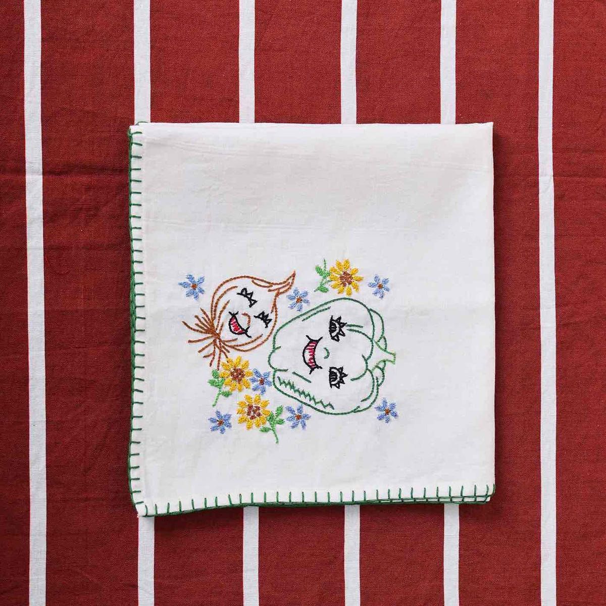 Vegetables Hand Embroidered Table Napkin - image 2