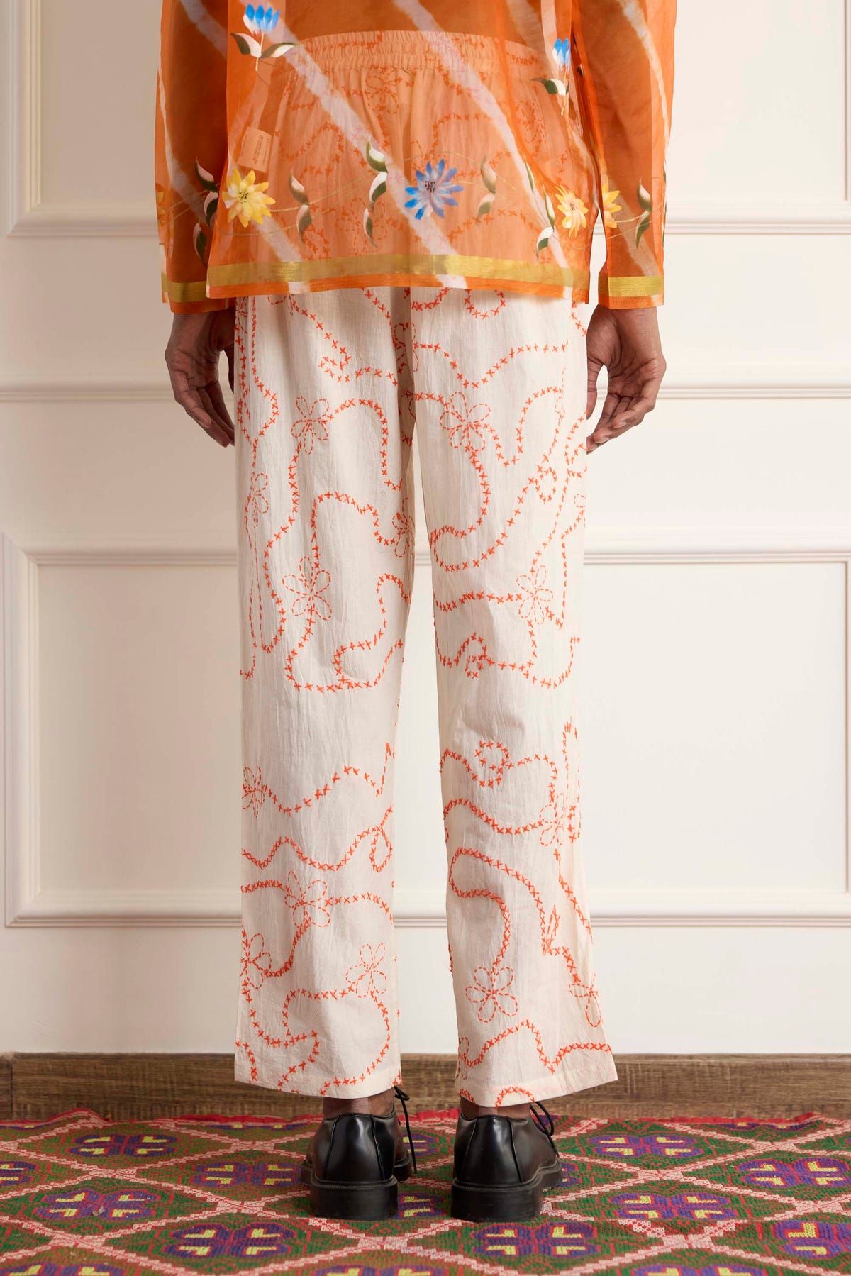 Cross Embroidered Pants - image 2