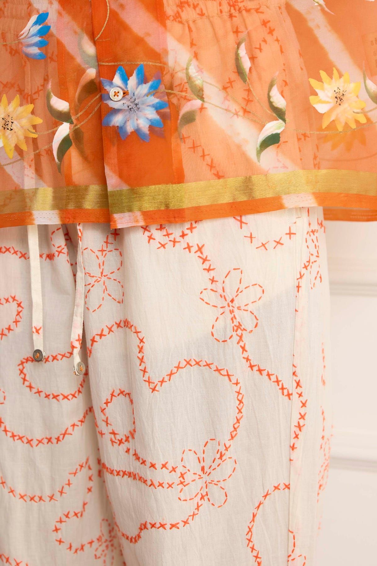 Cross Embroidered Pants - image 4