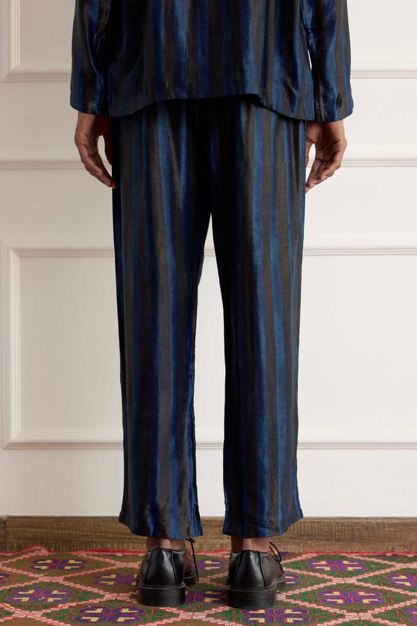 Harago — Silk Striped Pants