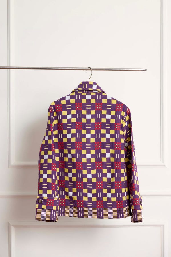 Harago — Geometric Pattern Textured Blouson