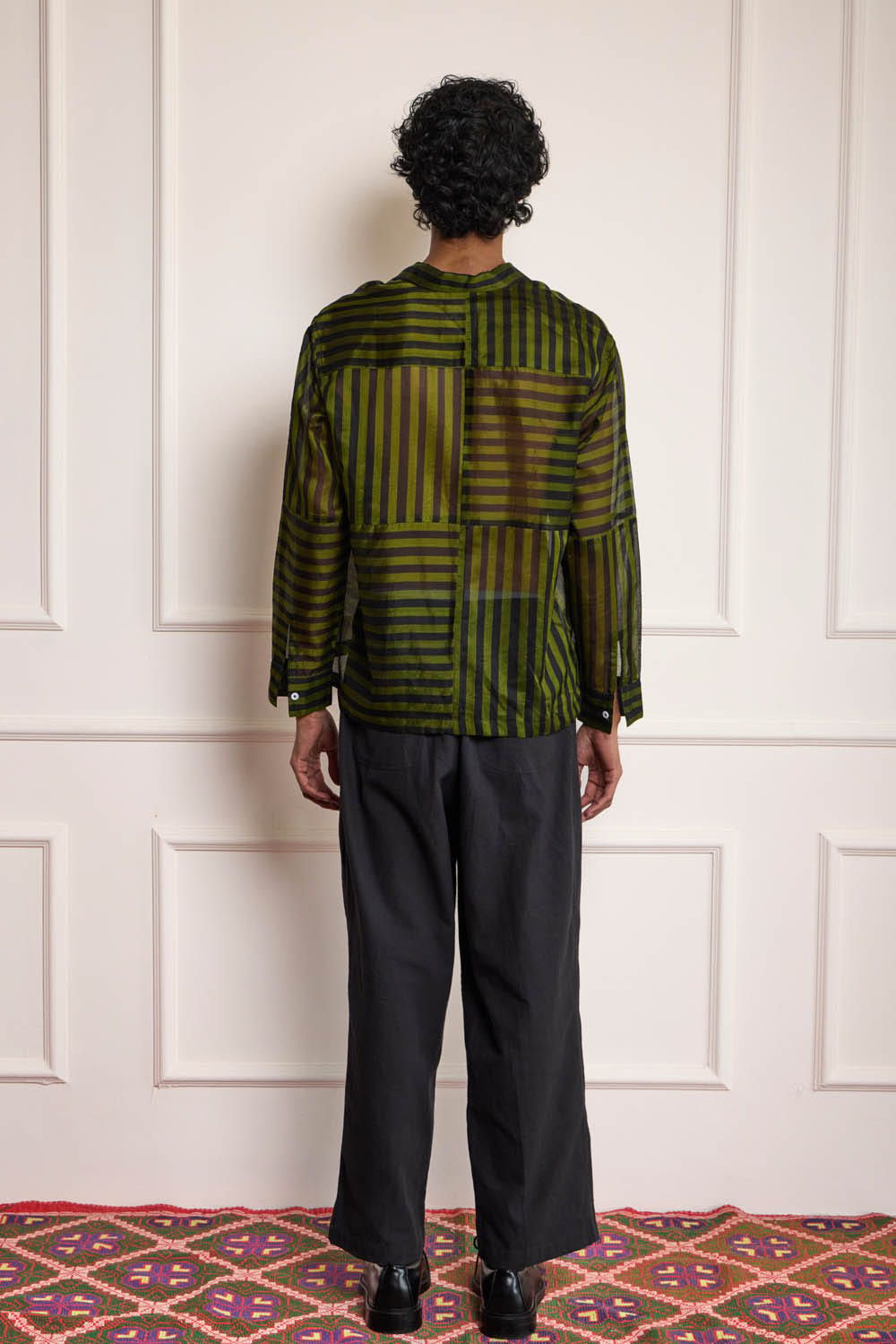 Silk Patchwork Shirt - Green - image 2