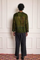 Silk Patchwork Shirt - Green view 2