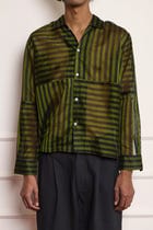 Silk Patchwork Shirt - Green view 3
