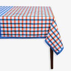 Block Printed Grid Tablecloth view 1