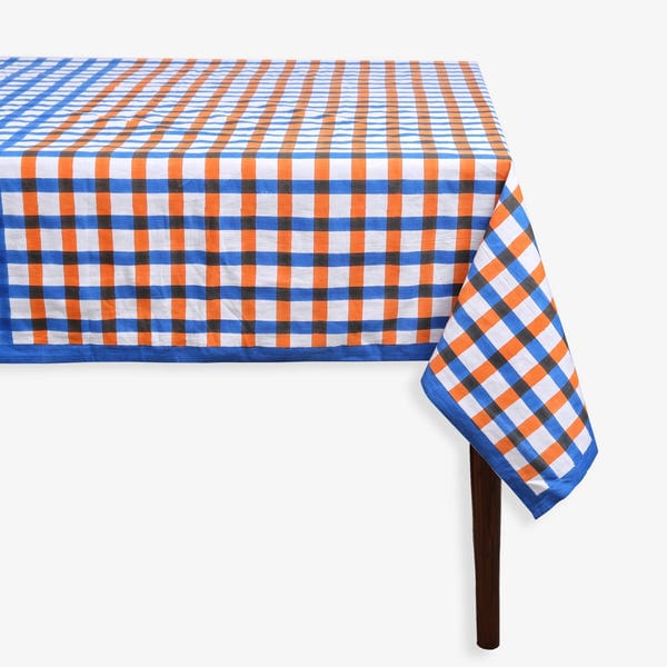Harago — Block Printed Grid Tablecloth