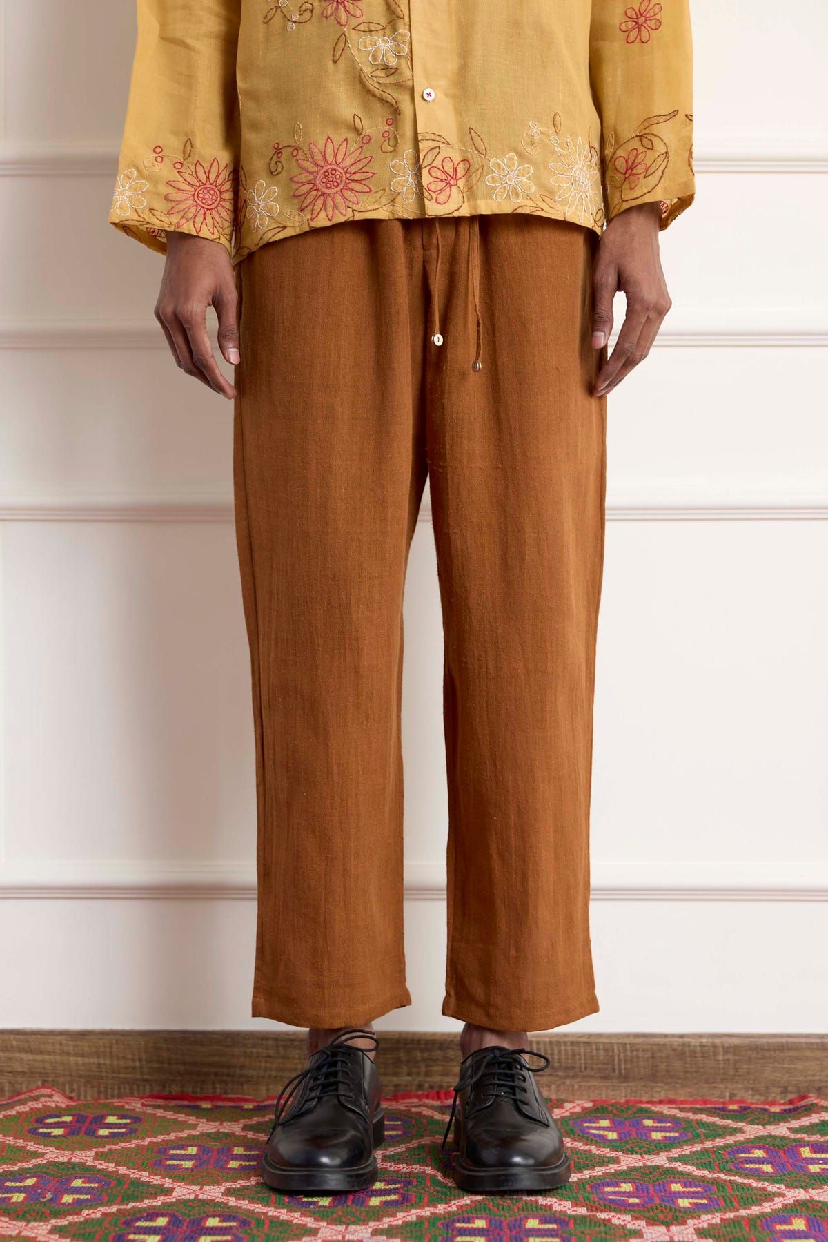 Brown Cotton Pants - image 1