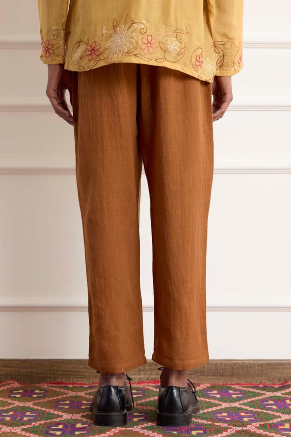 Harago — Brown Cotton Pants