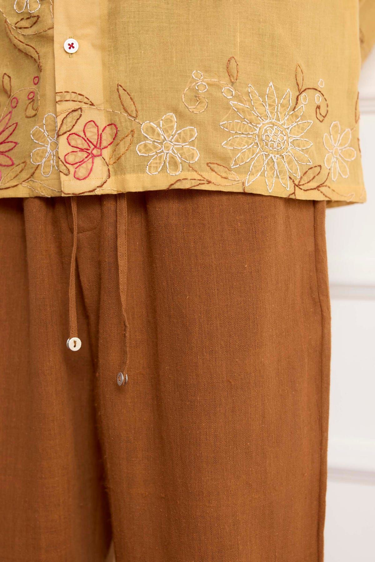Brown Cotton Pants - image 3