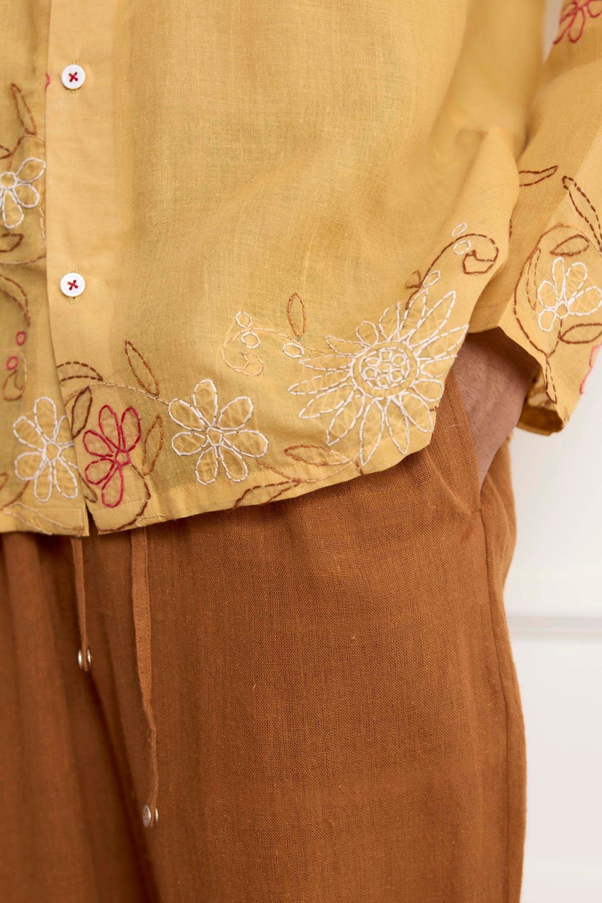Brown Cotton Pants - image 4