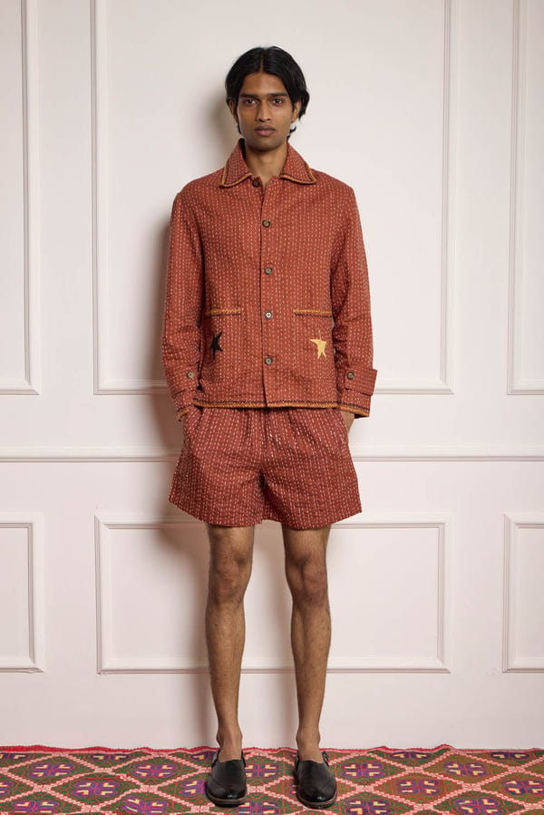 Harago — Applique Kantha Blouson Jacket