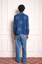 Indigo Kantha Embroidered Shirt view 2