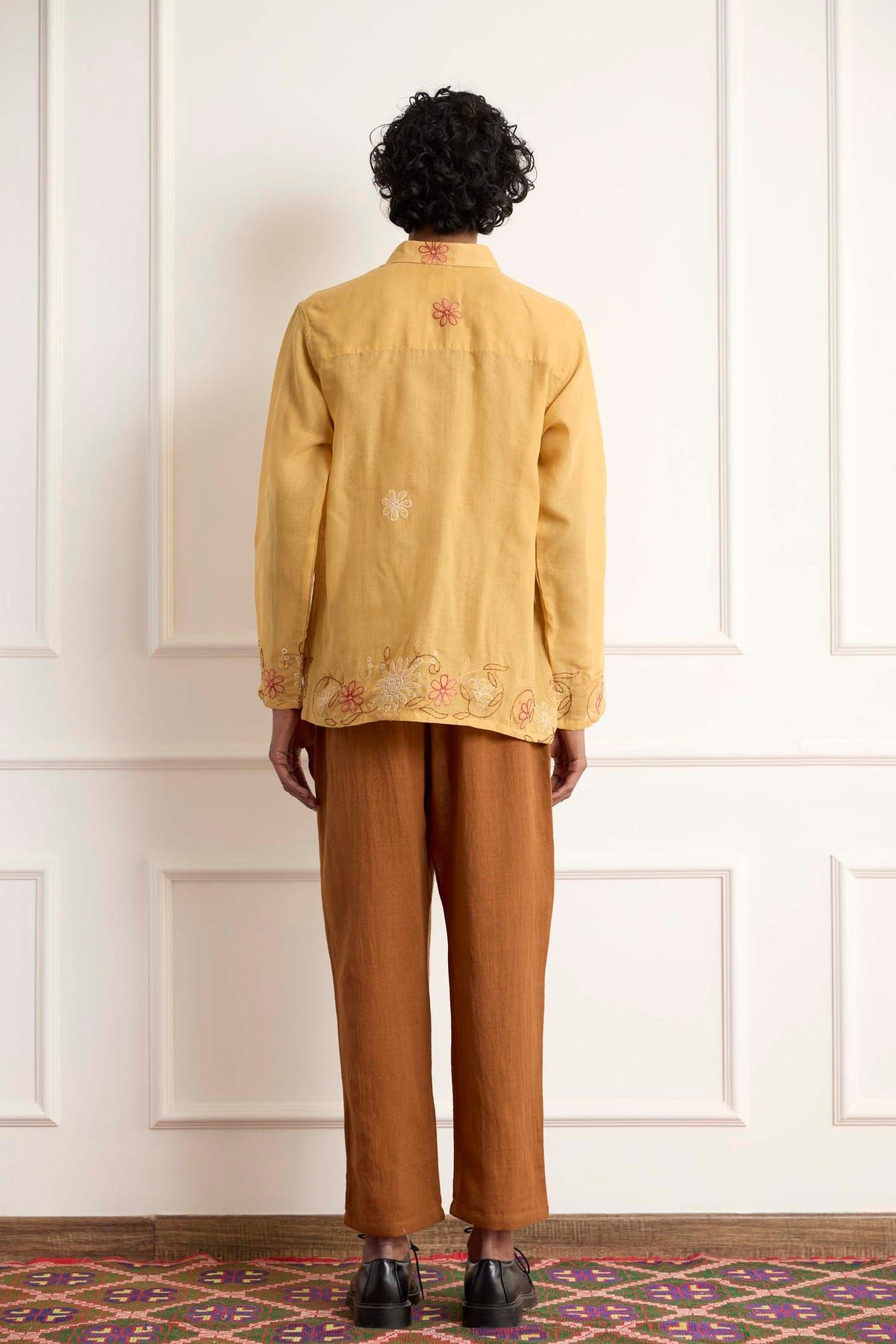 Mustard Long Sleeve Embroidered Shirt - image 2