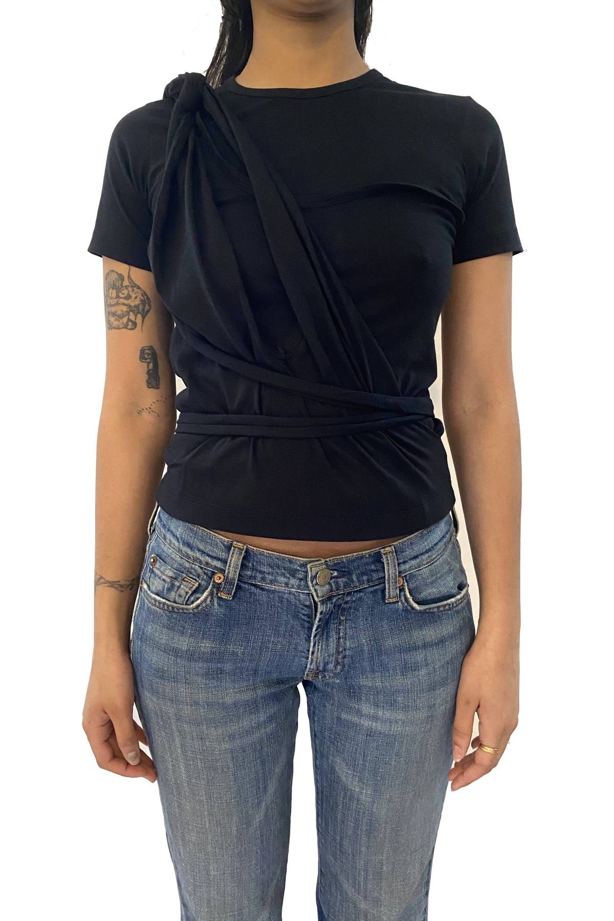 Anoo Tie Tee (Black) - image 1