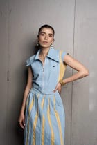 Santorini Blue Denim Skirt Set view 1