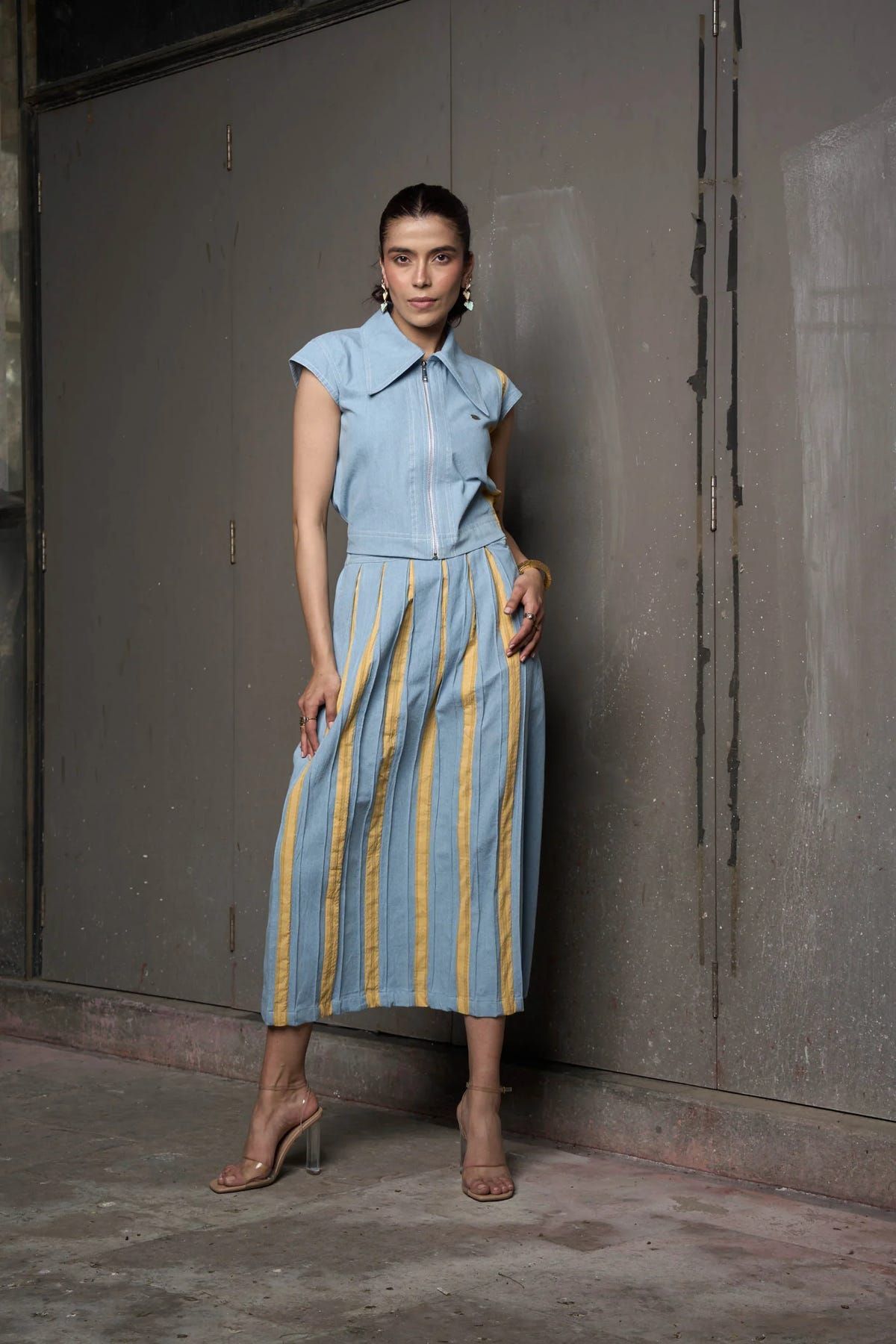Santorini Blue Denim Skirt Set - image 2