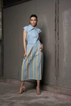 Santorini Blue Denim Skirt Set view 2
