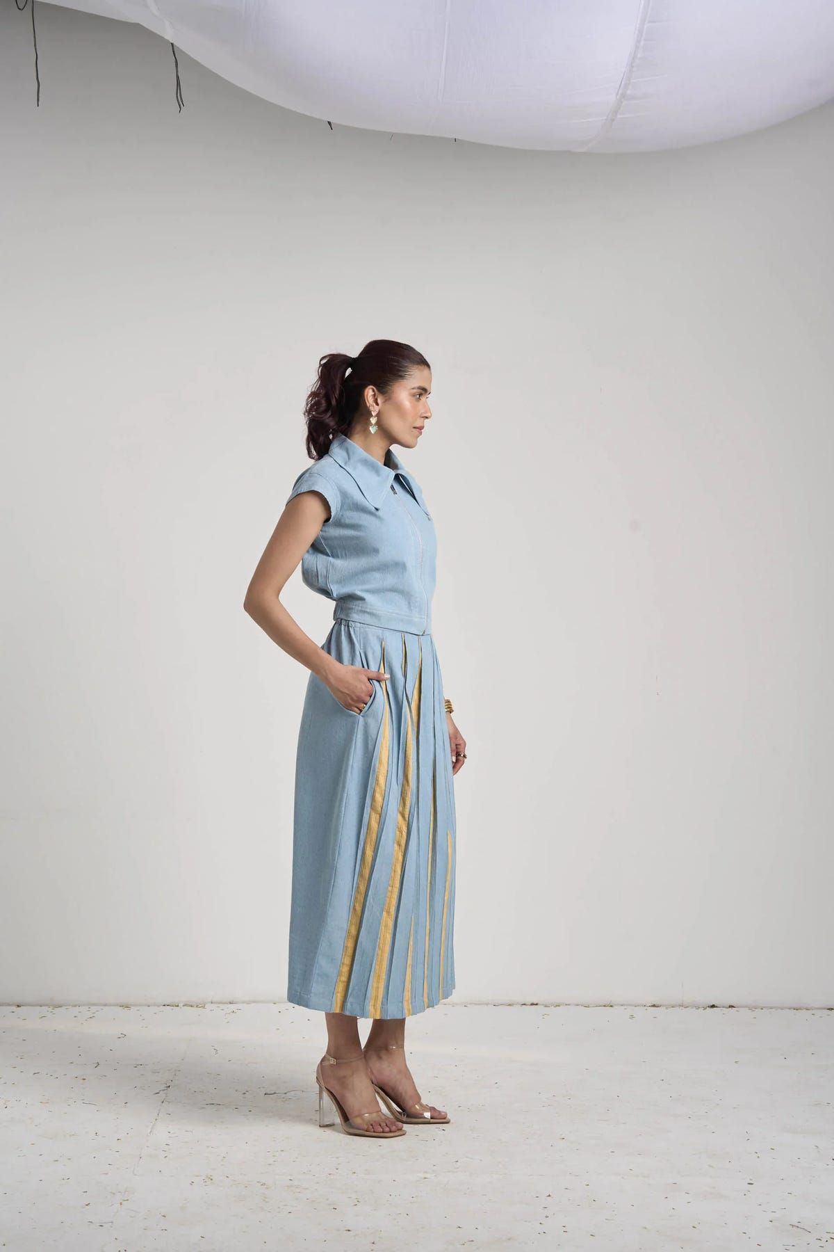 Santorini Blue Denim Skirt Set - image 3