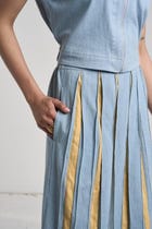 Santorini Blue Denim Skirt Set view 8
