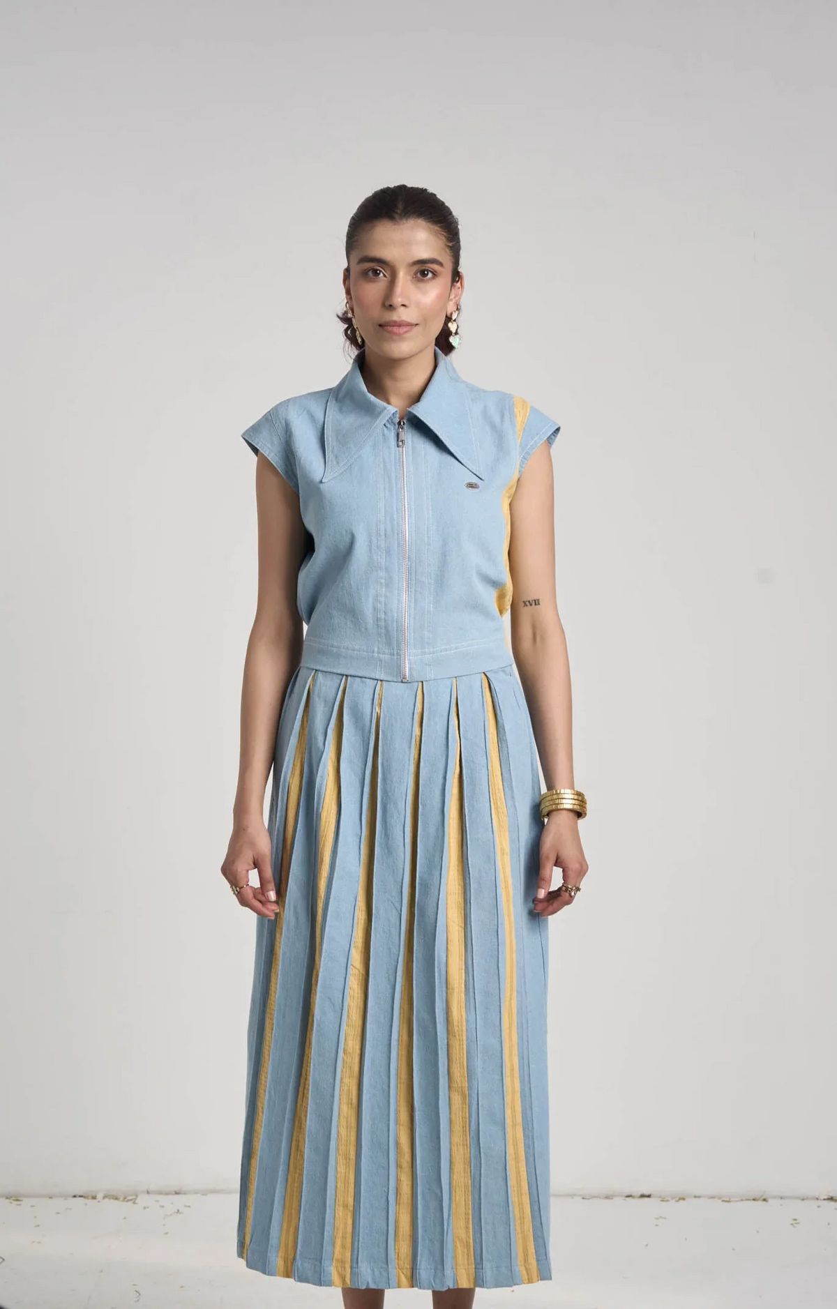 Santorini Blue Denim Skirt Set - image 9