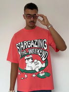 Stargazing Sunset Pink Oversized T-shirt view 1