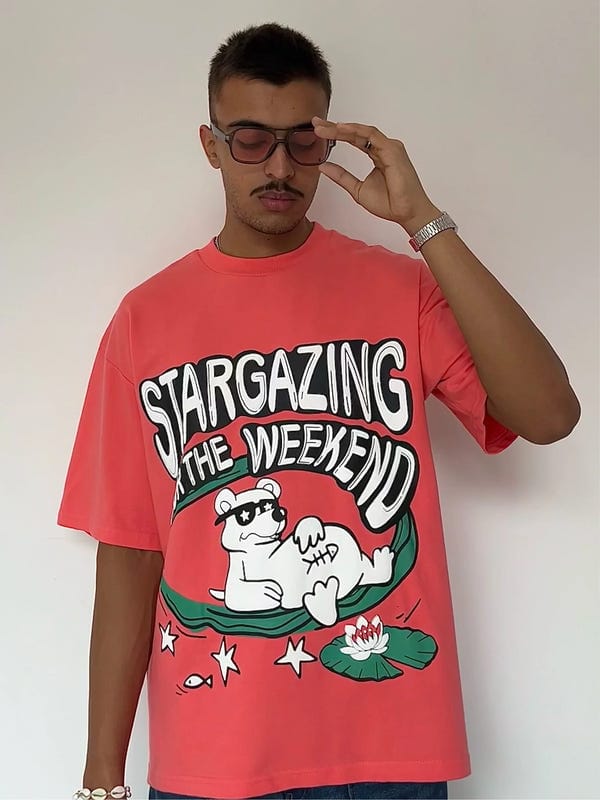 Inner Saints — Stargazing Sunset Pink Oversized T-shirt