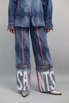 Blue Effect Shirt Jacket & Wide Leg Jeans Set view 3