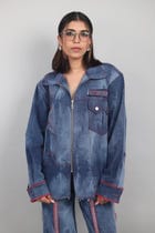 Blue Effect Shirt Jacket & Wide Leg Jeans Set view 5